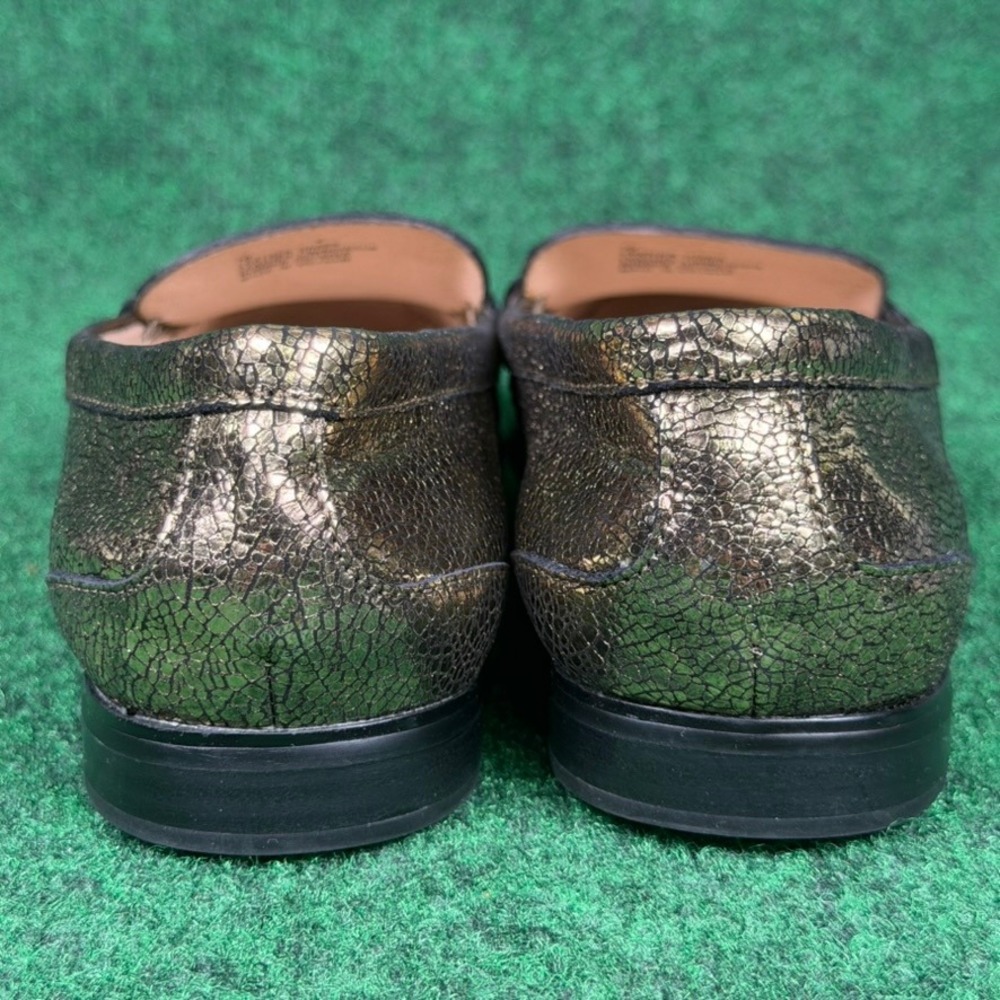 Jack Rogers Remy Loafer Metallic Gold Crackle Leather Rondelle Flower Womens 7B - Picture 5 of 9